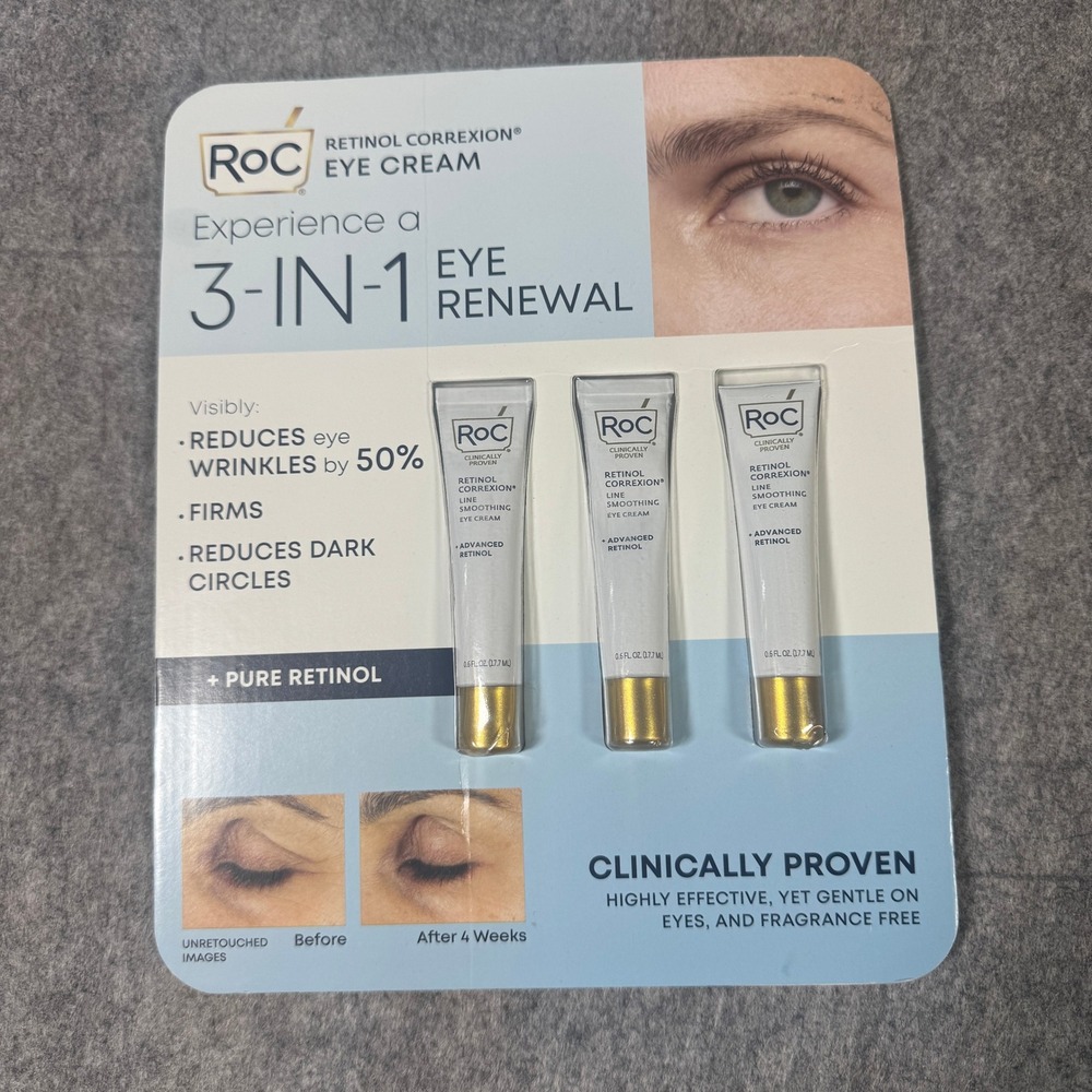 RoC Retinol Correxion Line Smoothing Eye Cream 3-Pack 0.5oz Each 1779815